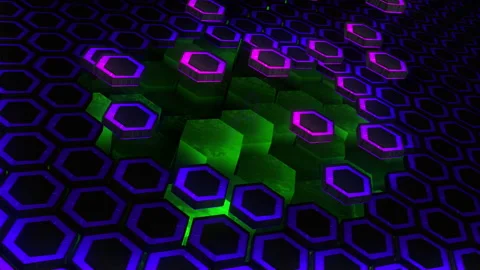 Abstract hexagon animation multicolor pattern 4K smooth concept Stock Footage 162534871