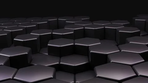 Abstract hexagon background Futuristic technology concept 3D illustration H.. Stock Illustration