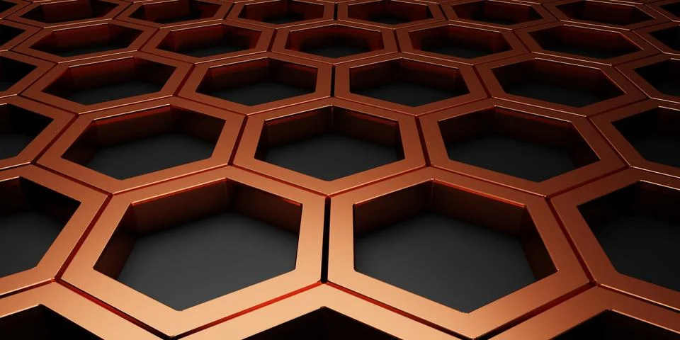 Abstract hexagon background honeycomb wall technology background 3d illustr.. Illustrazione stock