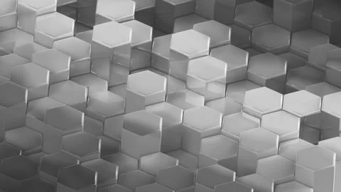 Abstract hexagon background pattern wall. 3D polygon Projection Mapping Stock Footage 146309661
