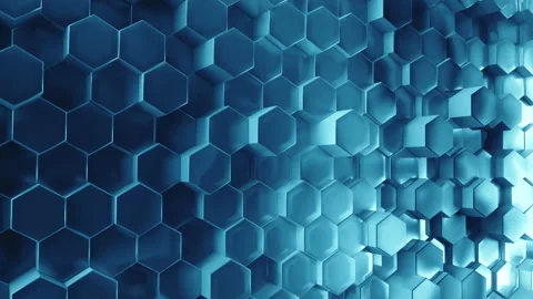 Abstract hexagon background pattern wall. 3D polygon Projection Mapping Stock Footage 164872138