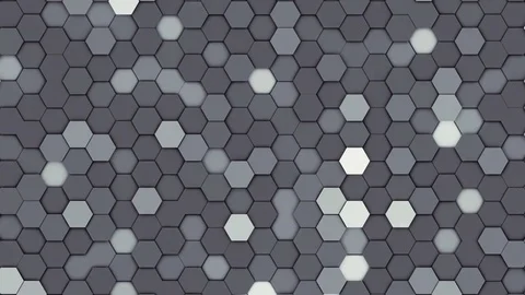 Abstract Hexagon Background Random Motion, 3d Loopable Animation 4k Stock Footage