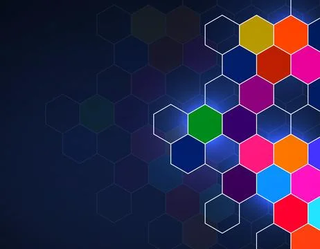 Abstract hexagon background, technology pattern. Vector illustration Stock Illustration