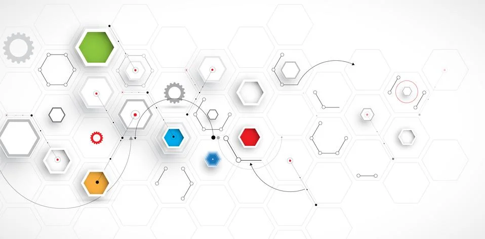 Abstract hexagon background. Technology polygonal design. Digital futuristi.. Stock Illustration