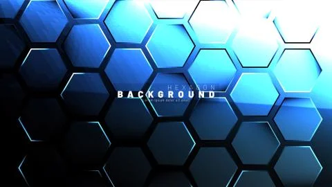 Abstract hexagon blue neon gradient pattern on a dark background technology s Illustrazione stock