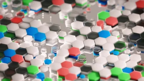Abstract Hexagon Colorful Pattern Background 4K Video Stock Footage 331279384