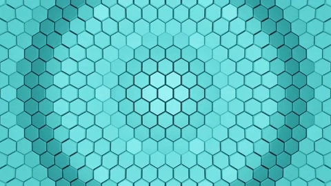 Abstract Hexagon Cyan Backdrop Vj Loop, 4K Futuristic Seamless Loop, 3D Rendered Video stock 165920872