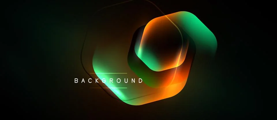 Abstract hexagon design. Gradient colors blend, creating dynamic visual effec Stock Illustration