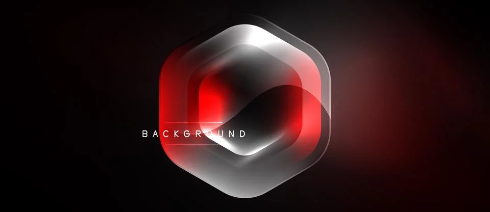 Abstract hexagon design. Red, silver gradients create dynamic visual effect. Ilustración de archivo