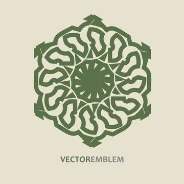 Abstract hexagon emblem Stock Illustration