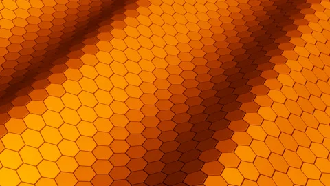 Abstract Hexagon Geometric Orange Pattern Seamless Loop Stock Footage 157900301