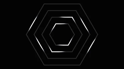 Abstract Hexagon Geometric Pattern Animation with Subtle Light Streaks on B.. Stock Footage 343482163