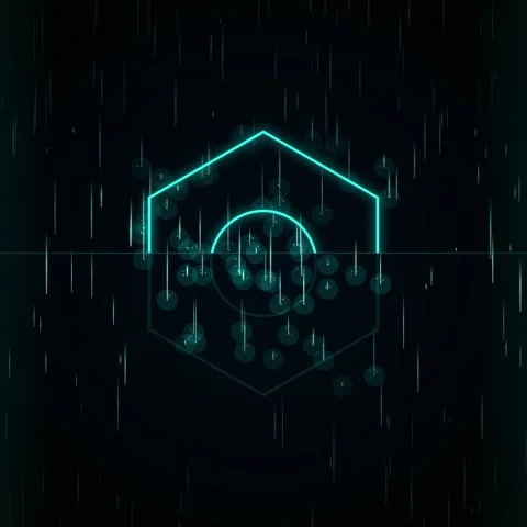 Abstract Hexagon Geometric Shape with Circle Element on Dark Background, Mi.. Stock Footage 347262330