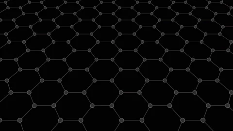 Abstract hexagon geometric surface, black minimal texture. The concept of Stock Footage 118990636