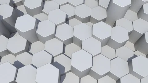 Abstract hexagon geometric surface loop. Stock Footage 125453152