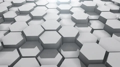 Abstract Hexagon Geometric Surface Loop Stock Footage 149856602