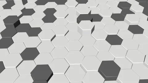 Abstract Hexagon Geometric Surface Loop 1A: light bright clean minimal hexagonal Stock-Footage 167370818