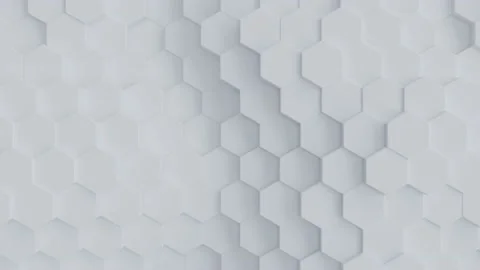 Abstract hexagon geometric surface loop pattern on white background. 動画素材 204967291
