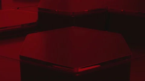 Abstract Hexagon Geometric Surface Loop Dark Red. seamless loop Stock Footage 207468540