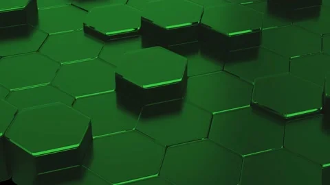 Abstract Hexagon Geometric Surface Loop Dark Green. seamless loop Stock Footage 207479343