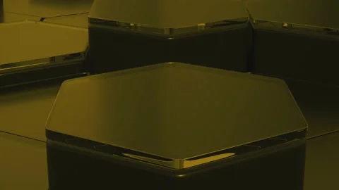 Abstract Hexagon Geometric Surface Loop Dark Goldish. seamless loop Stock Footage 211733998