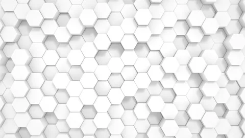 Abstract Hexagon Geometric Surface Loop, minimal white hexagonal grid pattern Stock Footage 226563736