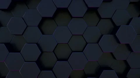 Abstract Hexagon Geometric Surface Loop, minimal black hexagonal grid pattern Stock Footage 226563790