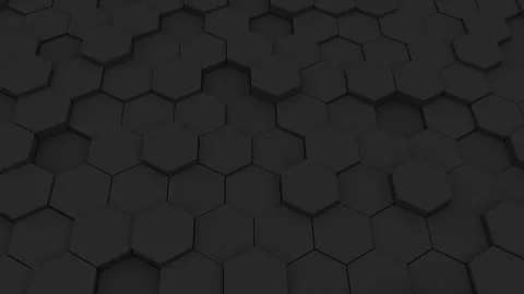 Abstract Hexagon Geometric Surface Loop. Dark black clean minimal hexagonal grid Stock Footage 246386574