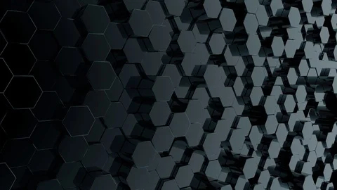 Abstract hexagon geometric surface, looping Stock Footage 129653636