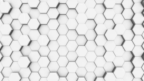 Abstract hexagon geometric surface, random waving motion background. Stock Footage 123152765