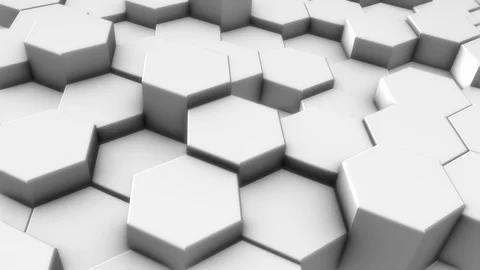 Abstract hexagon geometric surface, random waving motion background. Stock Footage 123159474