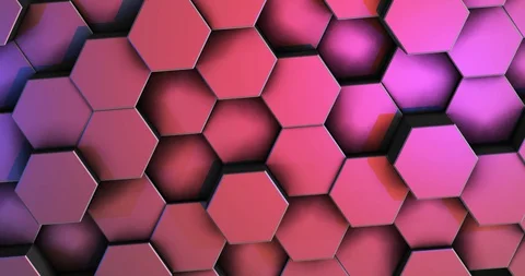 Abstract hexagon geometric surface. Render footage. Loop animation. 4K Stock Footage 129847855