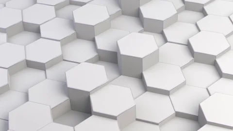 Abstract hexagon geometric surface, white texture background. Seamless loop 4K  Stock Footage 115111821