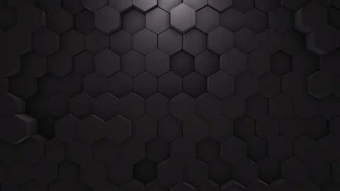Abstract Hexagon Geometric texture. Black Surface illustration. Dark hexagonal Stock Illustration