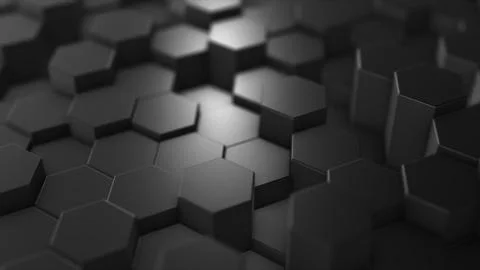 Abstract hexagon geometry background, dark hexagonal pattern randomly waving, イラスト素材