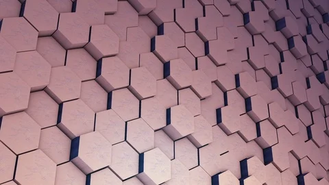 Abstract Hexagon Geometry Background, Hexagonal Pattern Randomly Waving Stock Footage 121321386