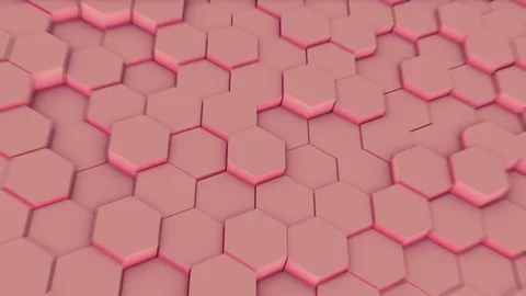 Abstract Hexagon Geometry Background, Hexagonal Pattern Randomly Waving Stock Footage 121322750