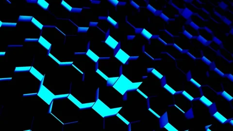 Abstract Hexagon Geometry Background, Hexagonal Pattern Randomly Waving Video stock 153563165