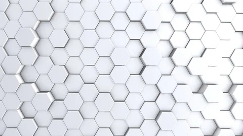 Abstract hexagon geometry background, white hexagonal pattern randomly waving Video stock 116170175