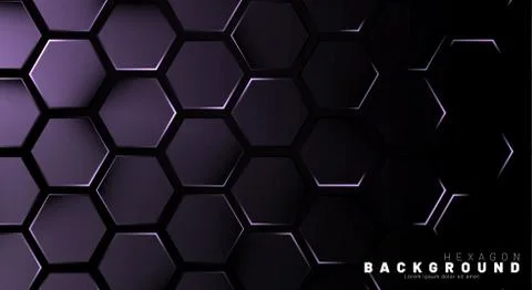 Abstract hexagon gradient colorful light pattern with a dark background techn Stock Illustration