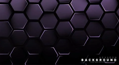 Abstract hexagon gradient colorful light pattern with a dark background techn Stock Illustration