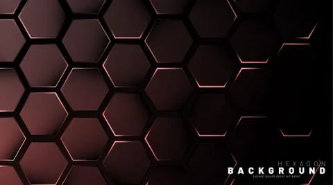 Abstract hexagon gradient colorful light pattern with a dark background techn Stock Illustration