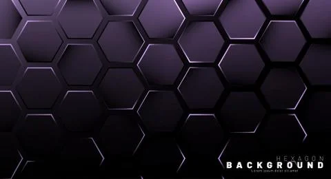 Abstract hexagon gradient colorful light pattern with a dark background techn Stock Illustration
