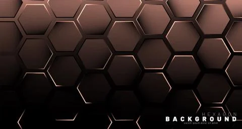 Abstract hexagon gradient colorful light pattern with a dark background techn Stock Illustration