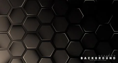 Abstract hexagon gradient colorful light pattern with a dark background techn Illustrazione stock