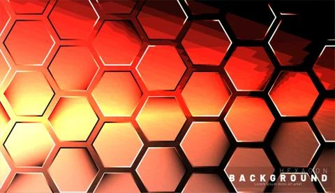 Abstract hexagon gradient colorful light pattern with a dark background techn Stock Illustration