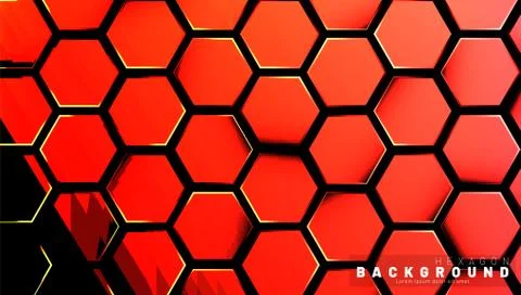 Abstract hexagon gradient colorful light pattern with a dark background techn Stock Illustration