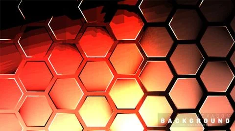 Abstract hexagon gradient colorful light pattern with a dark background techn Illustrazione stock