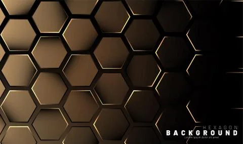 Abstract hexagon gradient colorful light pattern with a dark background techn Stock Illustration