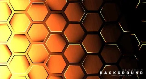 Abstract hexagon gradient colorful light pattern with a dark background techn Stock Illustration